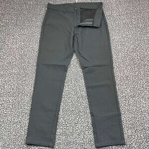 Plaid&Plain Dress Pants Men 32x30 Black Slim Fit Stretch Chino Pocket